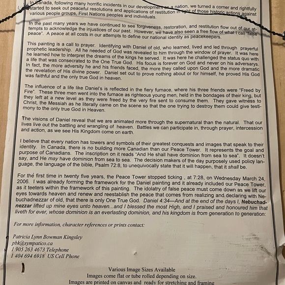 Patricia Kingsley Signed printed canvas “DANIEL” Religious painting 12 Prophets - Picture 7 of 15